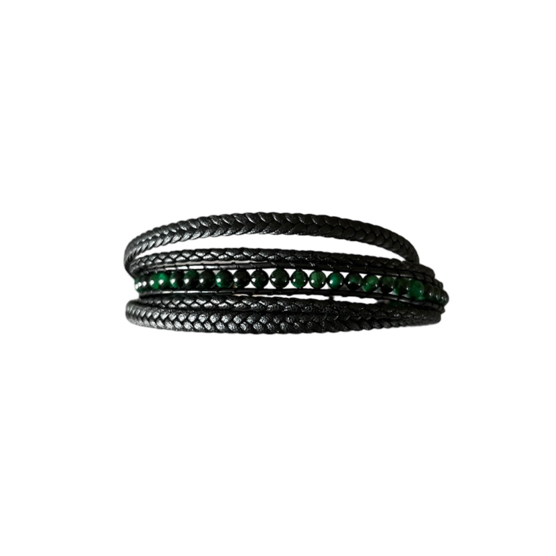 BRACELET CUIR PERLES
