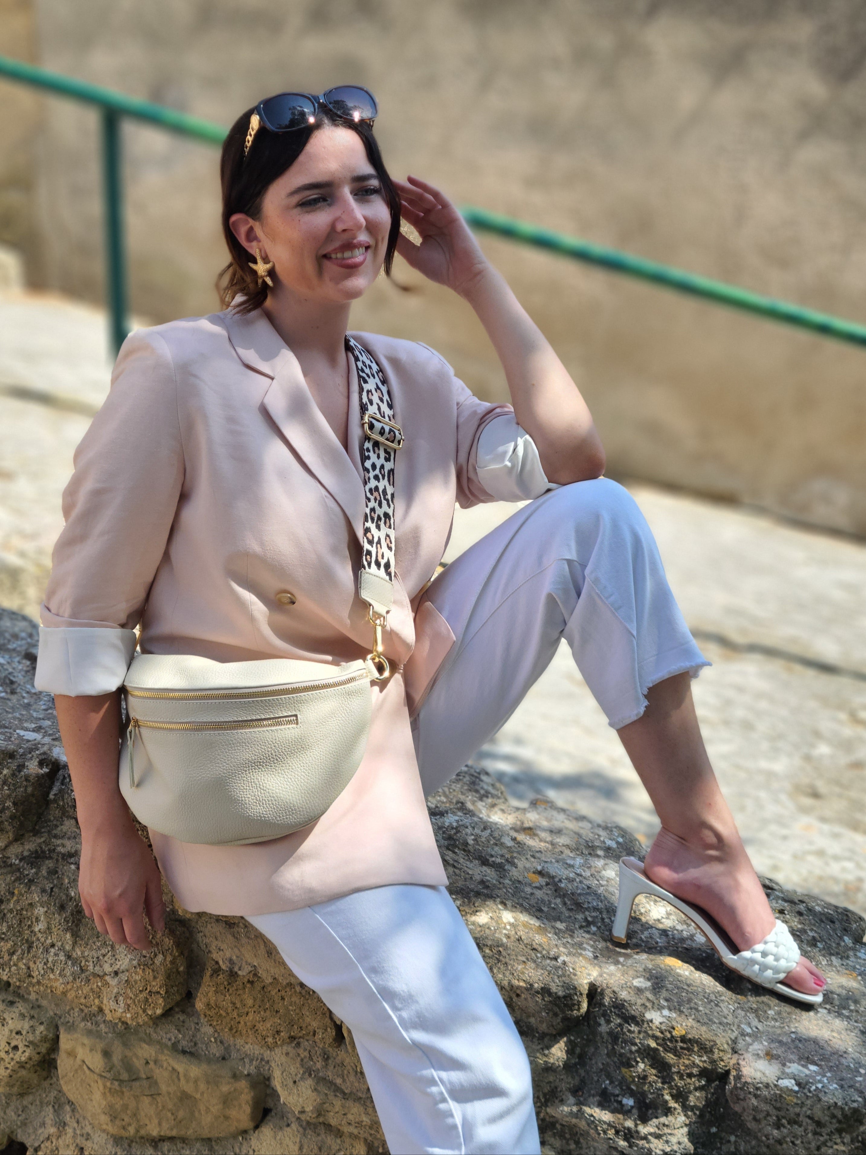 Sac banane cuir femme | BANANE LARGE TRIPLE ZIPPES