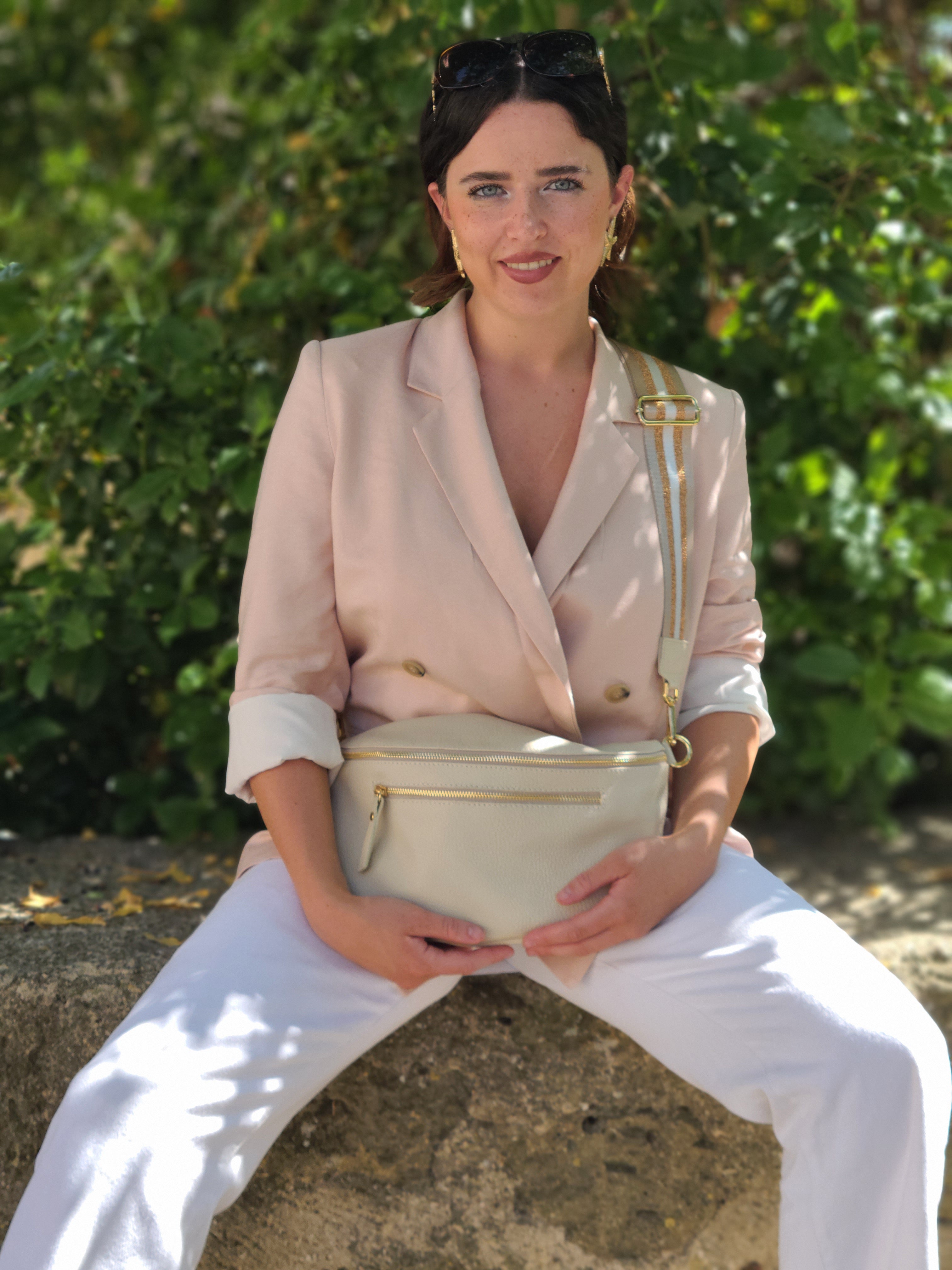 Sac banane cuir femme | BANANE LARGE TRIPLE ZIPPES