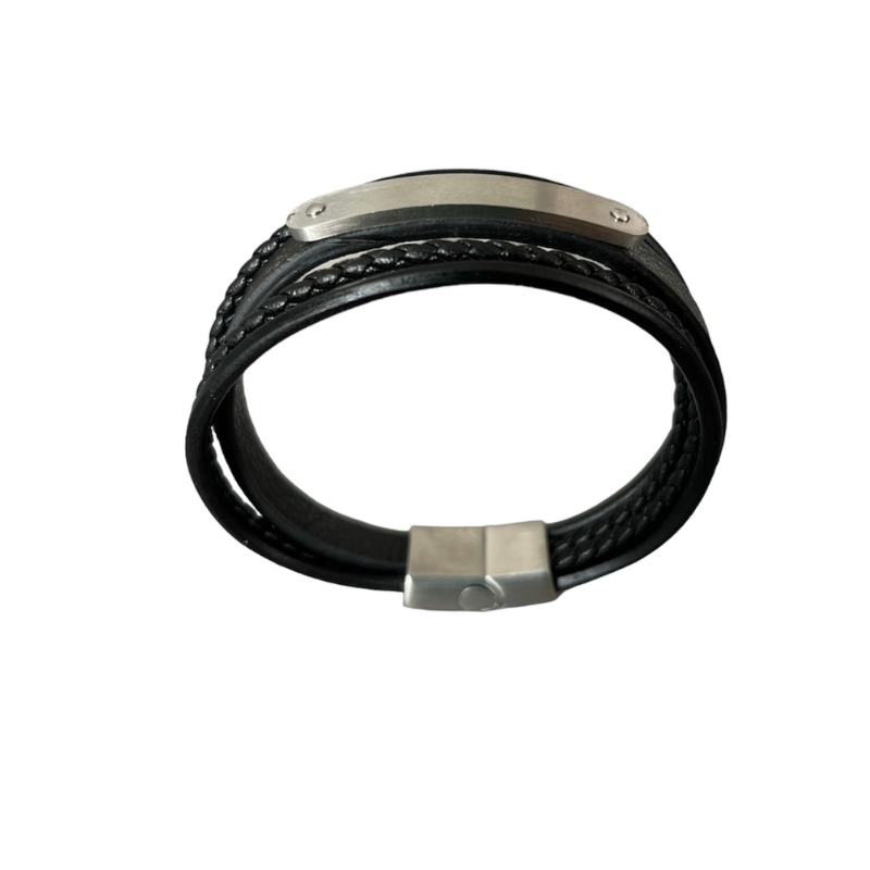 BRACELET PLAQUE NOIR