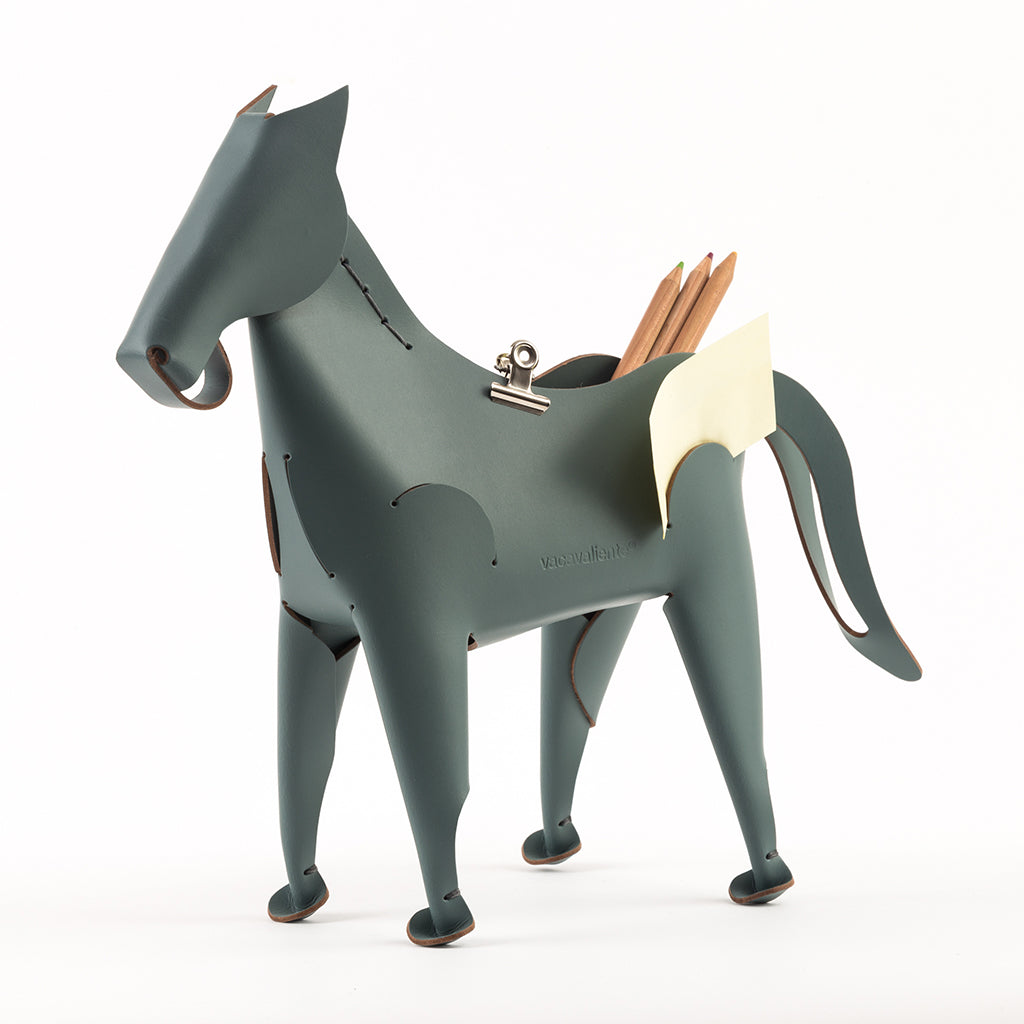 Pot à crayons | Cheval en cuir
