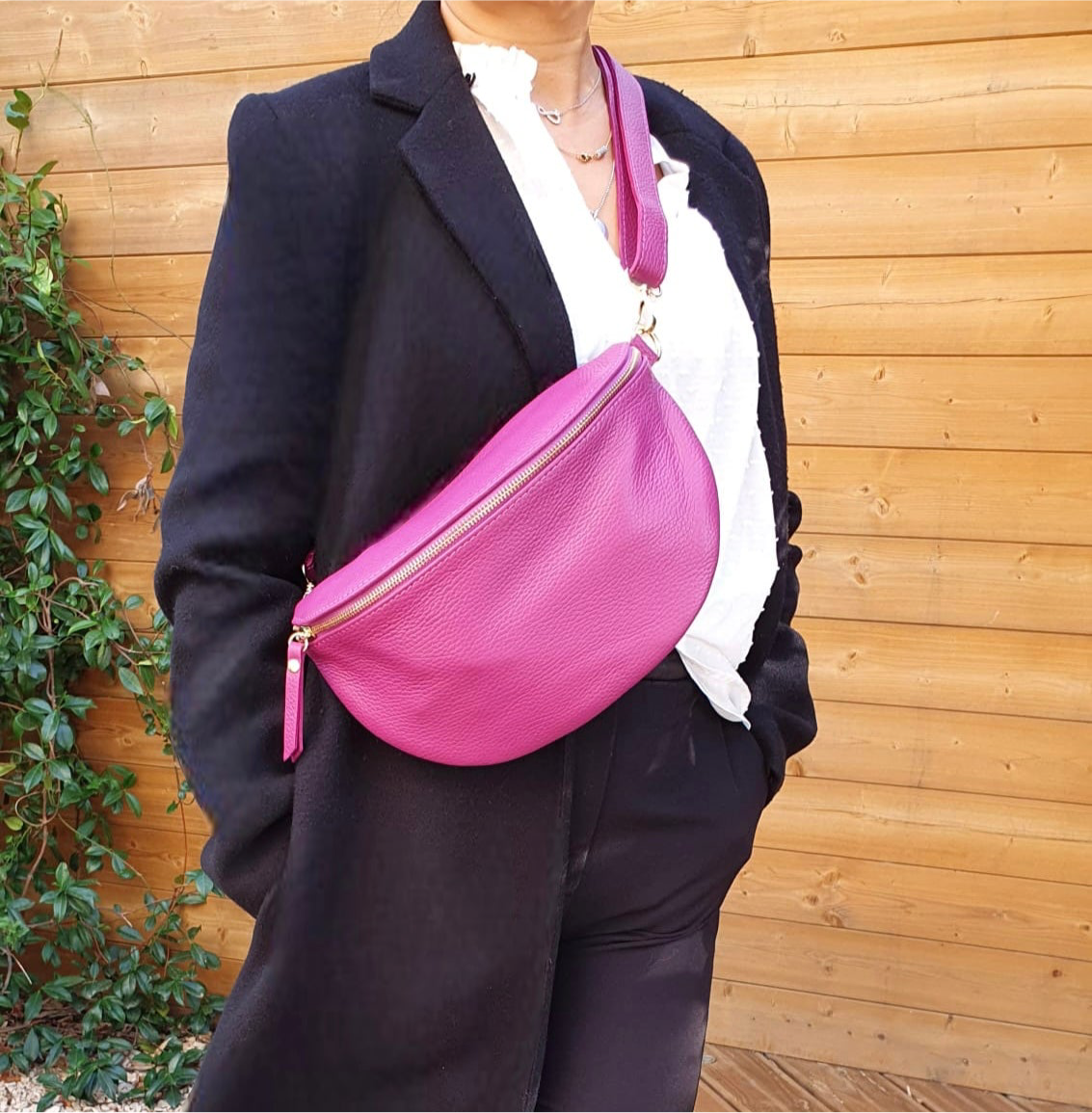 Sac banane cuir femme | BANANE LARGE