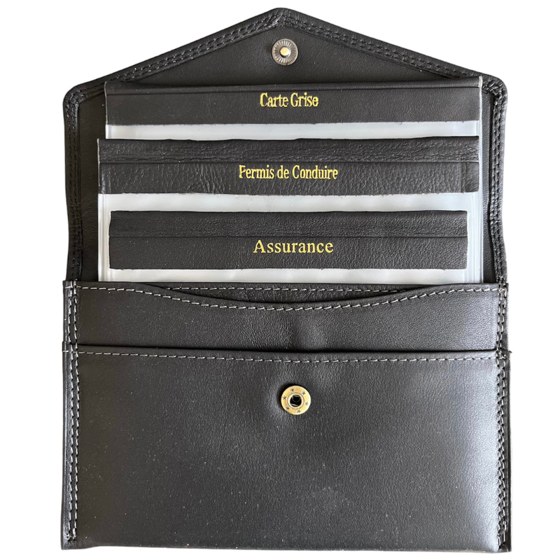 ENVELOPPE CUIR NOIR