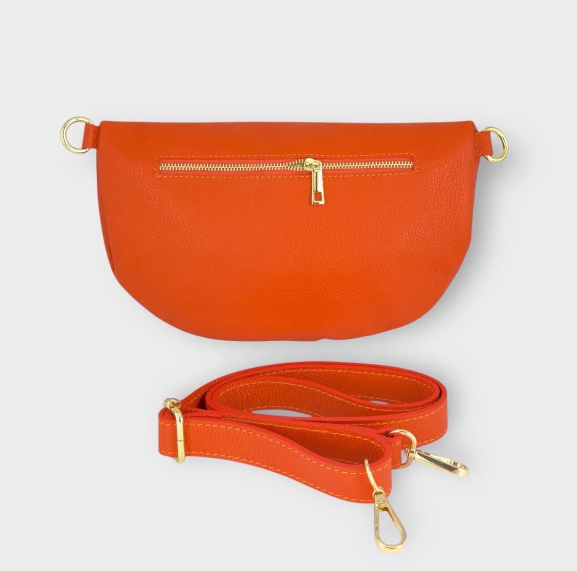 Sac banane cuir femme | BANANE LARGE TRIPLE ZIPPES