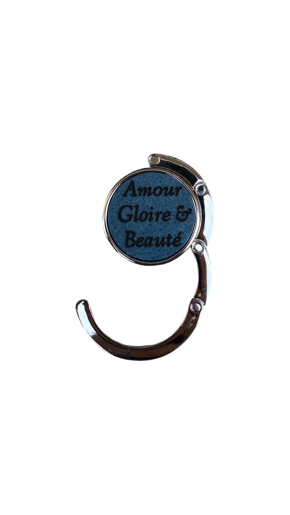 Accroche-sac cuir | ACCROCHE-SAC CUIR "AMOUR, GLOIRE & BEAUTE"