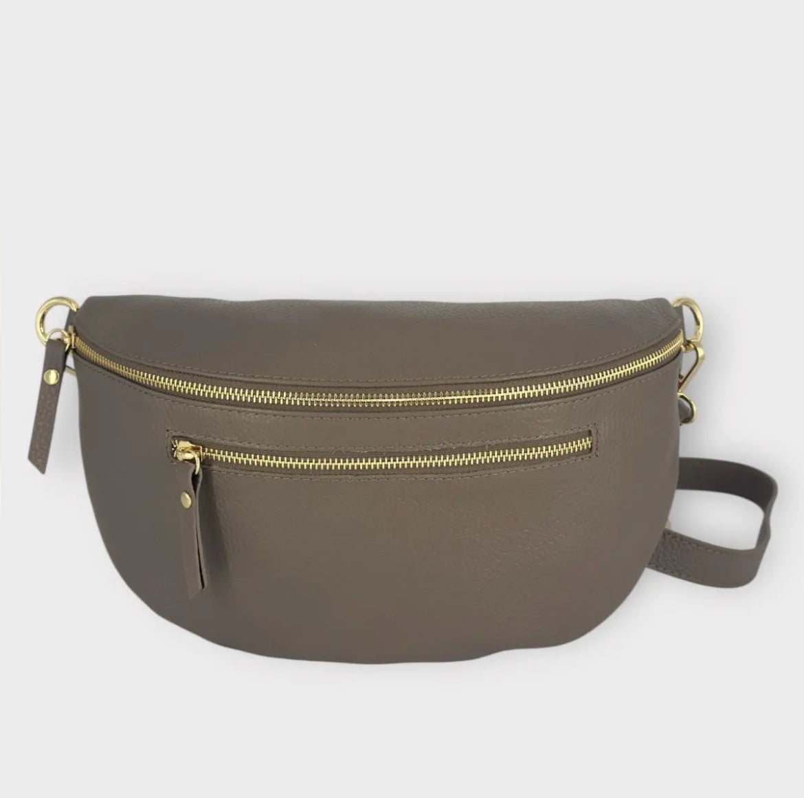 Sac banane cuir femme | BANANE LARGE TRIPLE ZIPPES