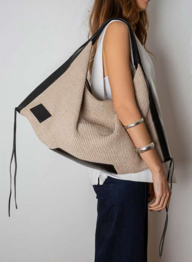 Sac raphia cuir | OLYMPE
