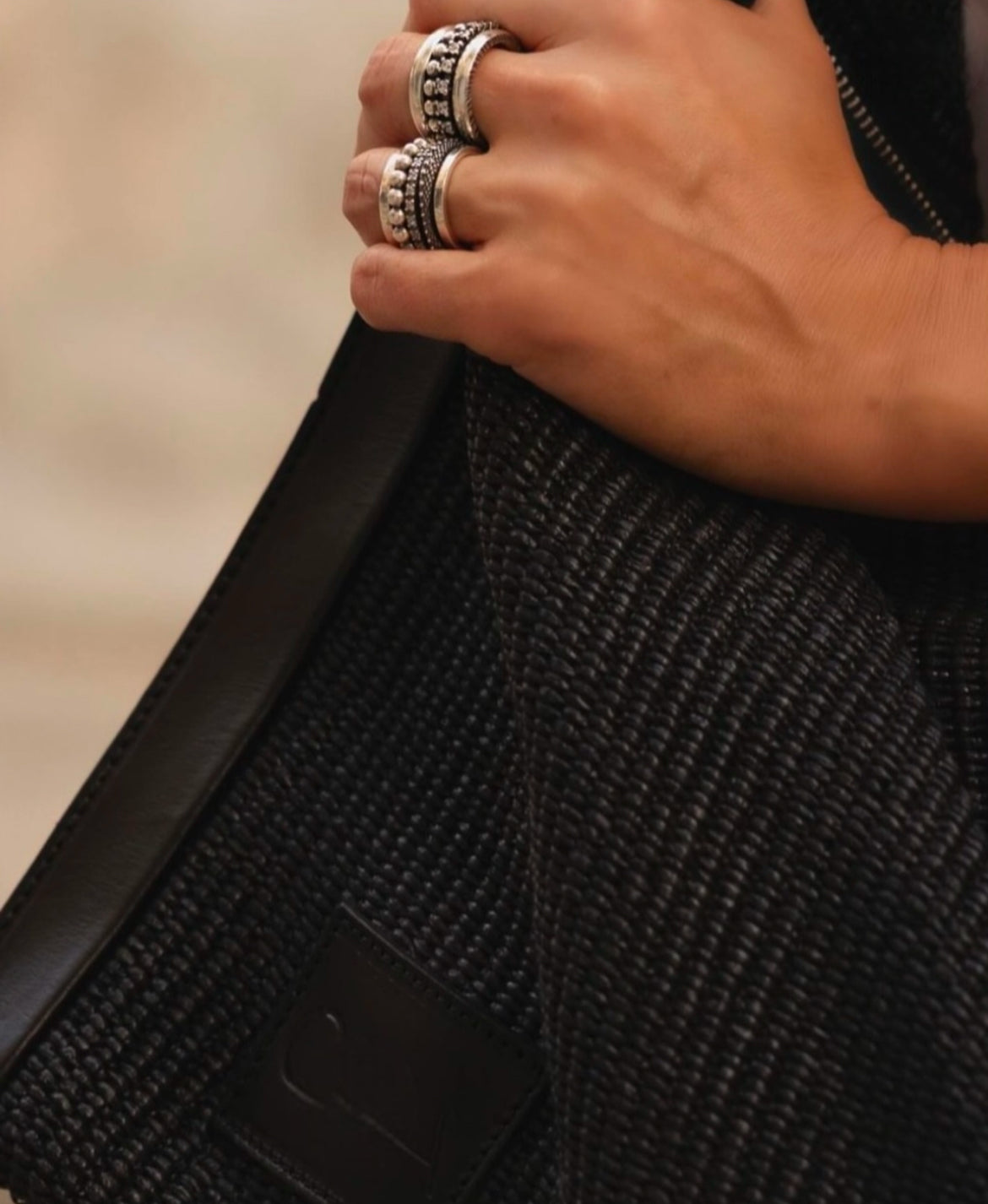 Sac raphia cuir | OLYMPE