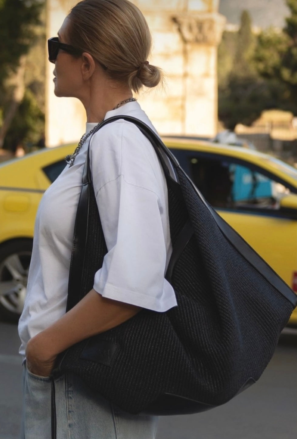 Sac raphia cuir | OLYMPE