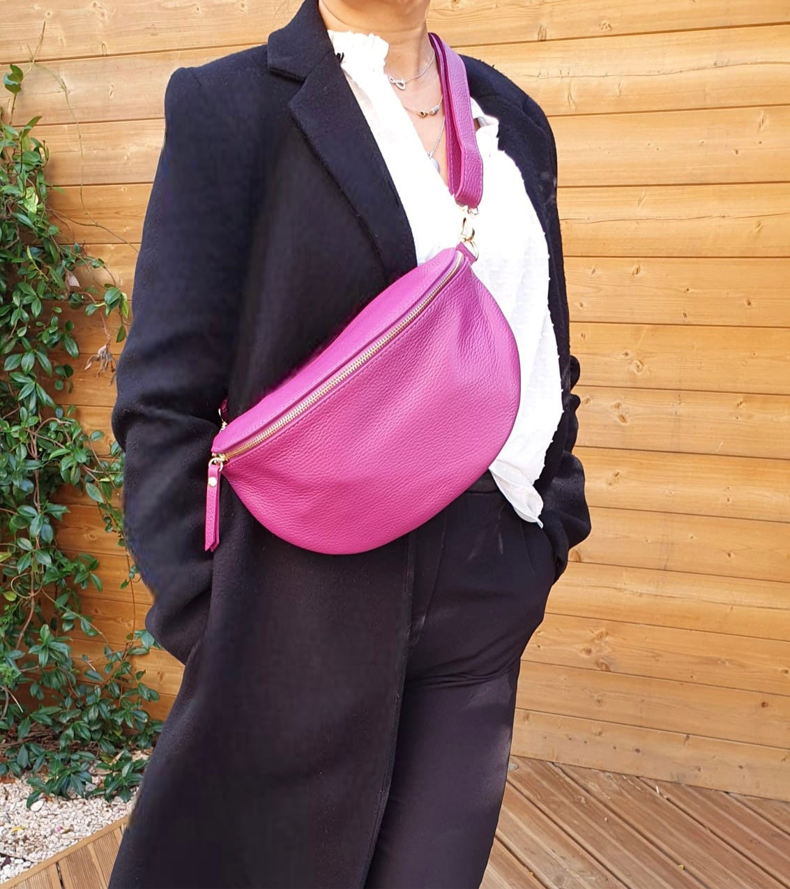 Sac banane cuir femme | BANANE LARGE