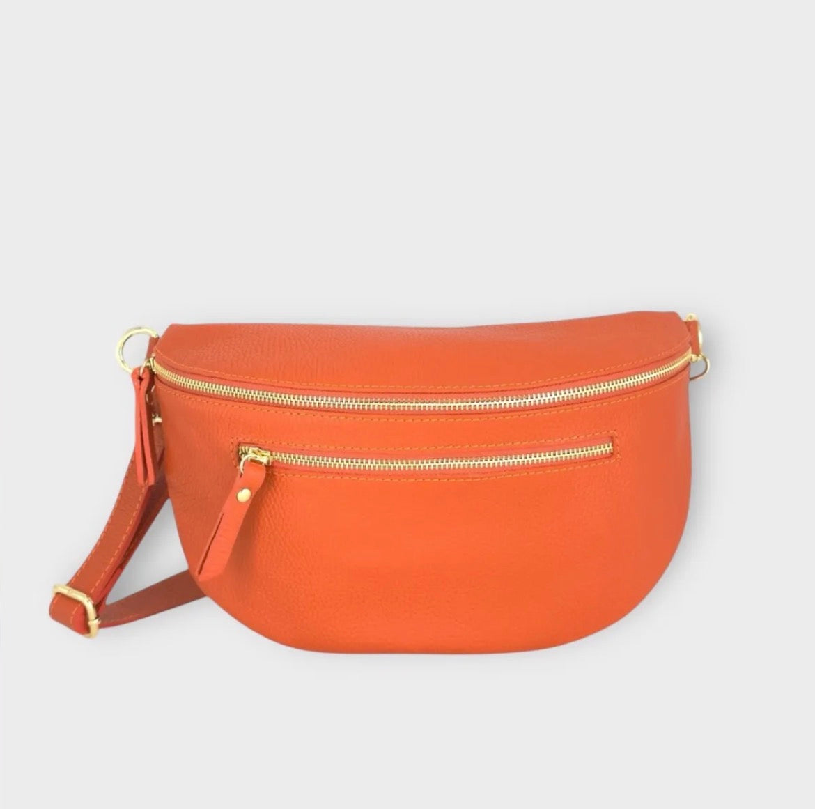 Sac banane cuir femme | BANANE LARGE TRIPLE ZIPPES