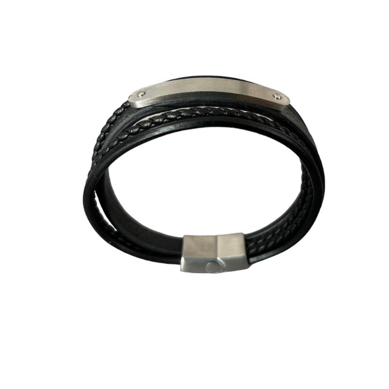 BRACELET PLAQUE NOIR 