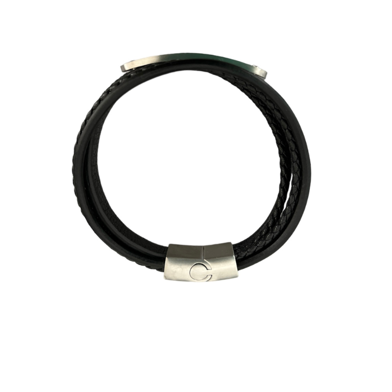 BRACELET PLAQUE NOIR