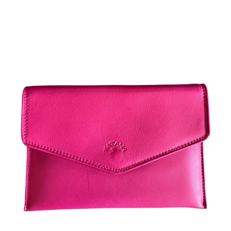 ENVELOPPE CUIR FUSCHIA