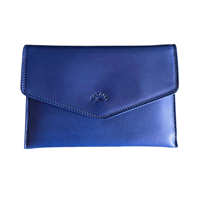 ENVELOPPE CUIR BLEU ROI