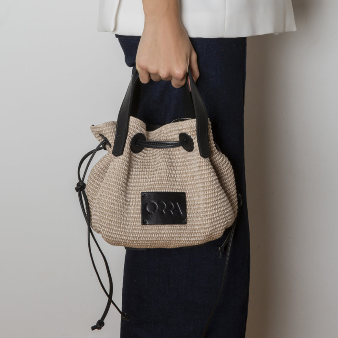 Sac raphia cuir | OMÉGA