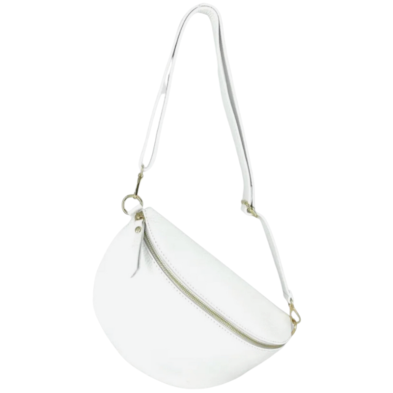 Sac banane cuir femme blanc